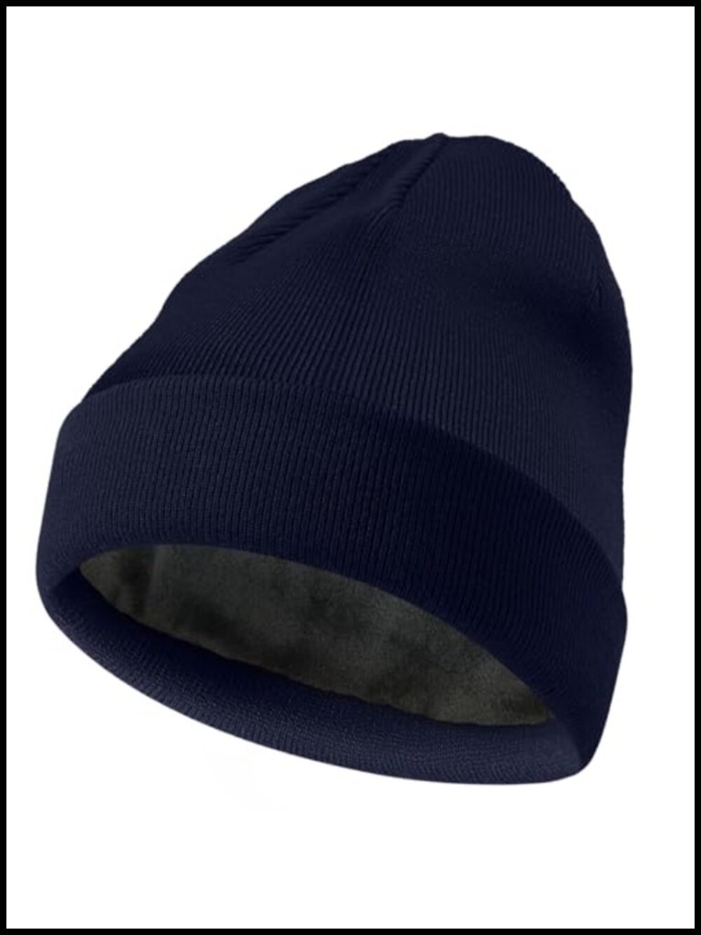 Wool Fleece Lined Knit Beanie Winter Hat Slouchy Cuffed Fishing Ski Snowboard